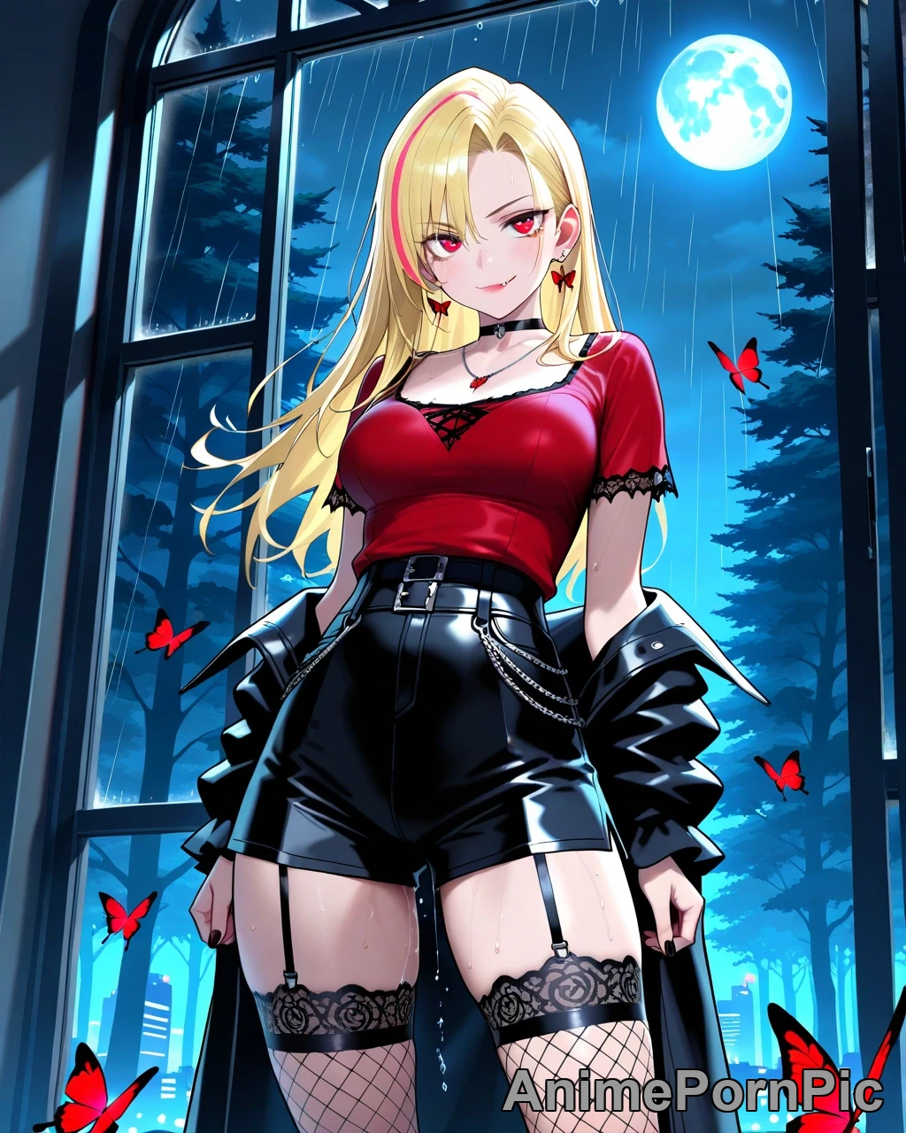 Blonde Beauty in Gothic Forest