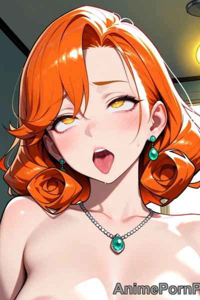 Curly Orange Hair Beauty in Stairwell
