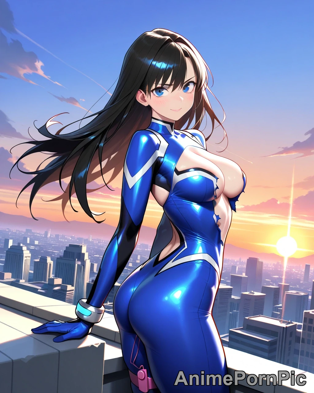 Defeated Heroine with Torn Costume