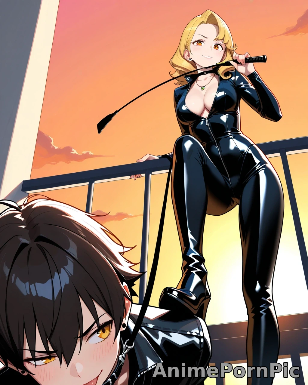 Dominant Femdom Beauty with Honey-Blonde Curls