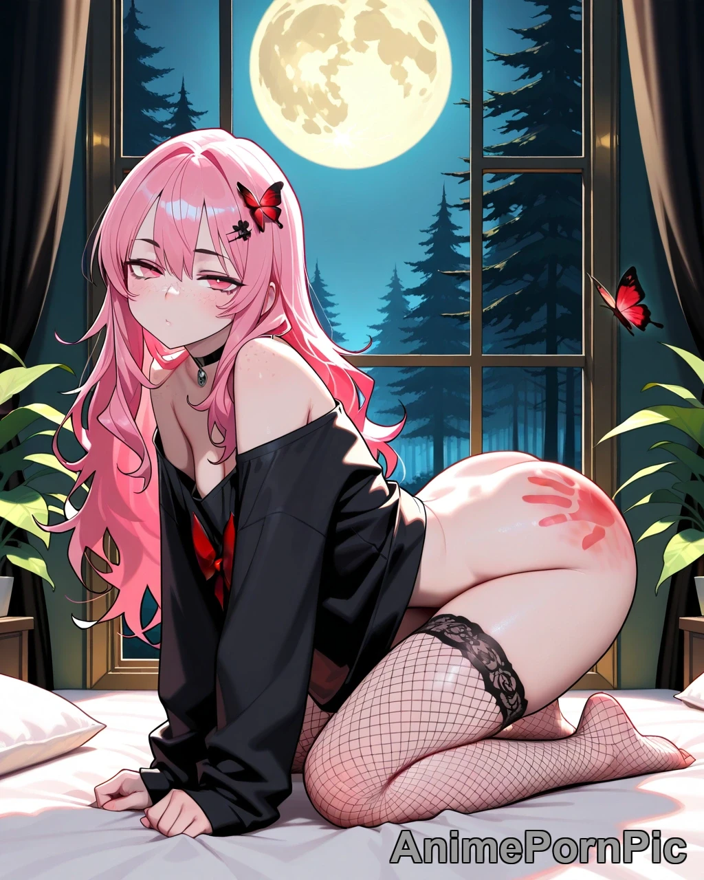 Gothic Vampire Beauty with Two-Tone Hair