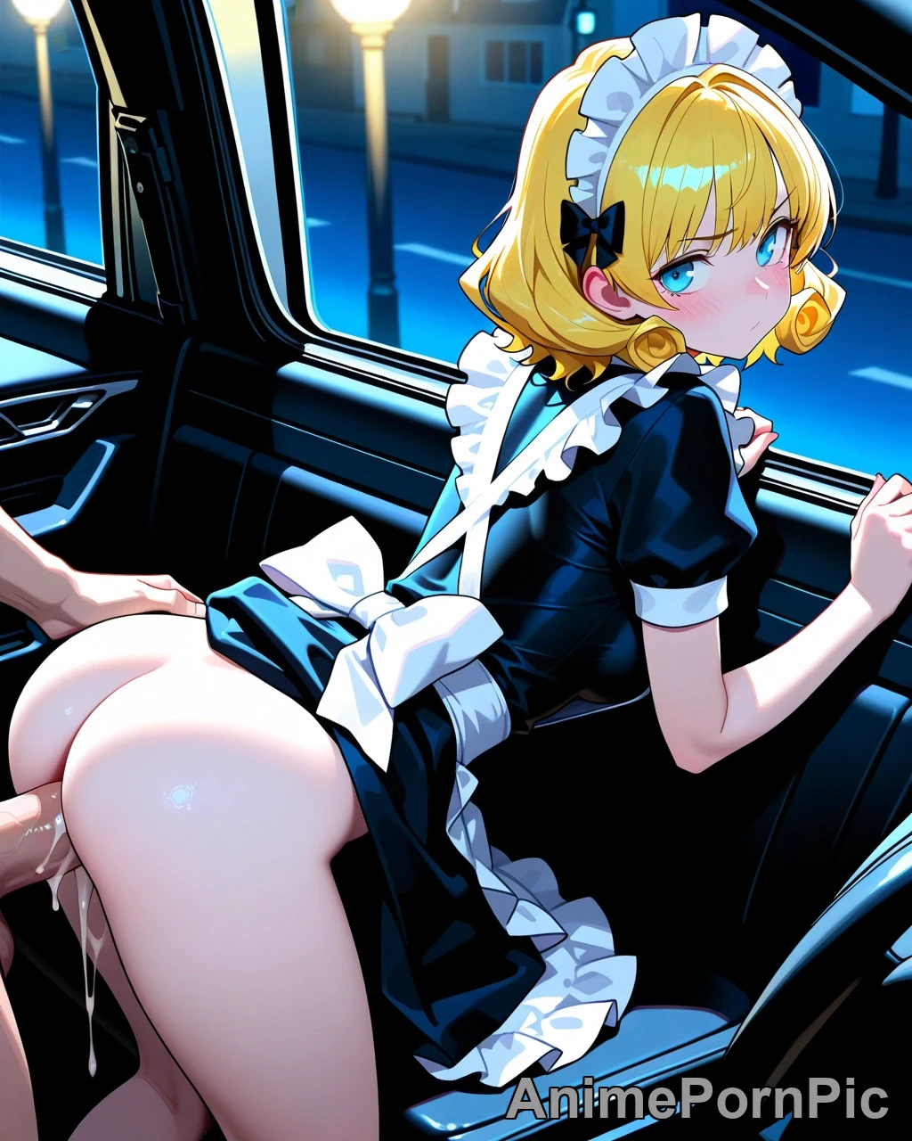 Honey-Blonde Curls in Maid Outfit