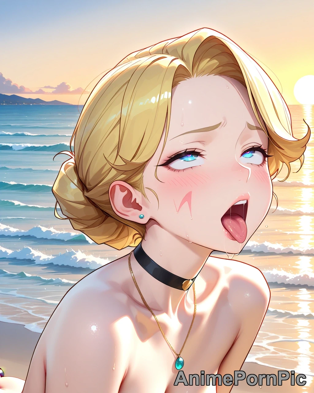 Honey-Blonde Curls in Sunset Bliss