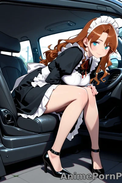 Maid’s Long Brown Hair in Car Backseat