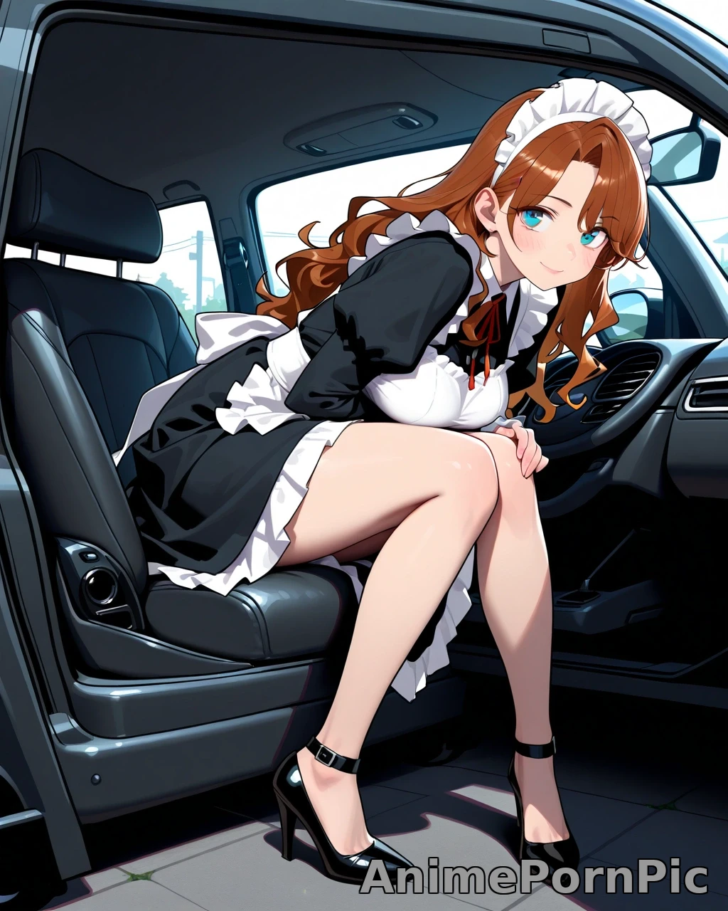 Maid’s Long Brown Hair in Car Backseat