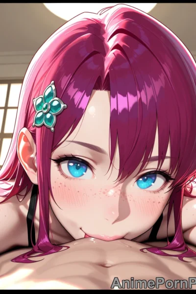 Moonlit Blowjob with Magenta Hair