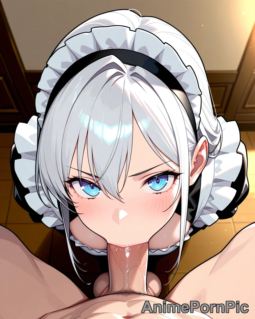 Silver-Haired Maid in Doggy Style