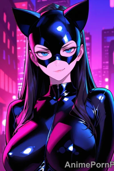 Sleek Villainess in Latex Catsuit