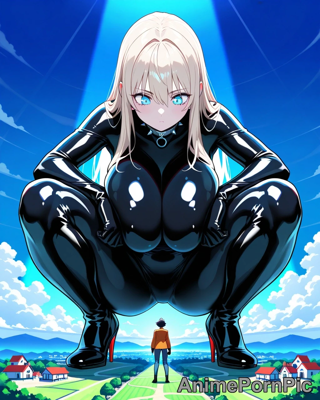Tiny Man on Giantess’ Breasts