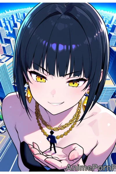 Tiny Man Trapped in Giantess’ Fingers