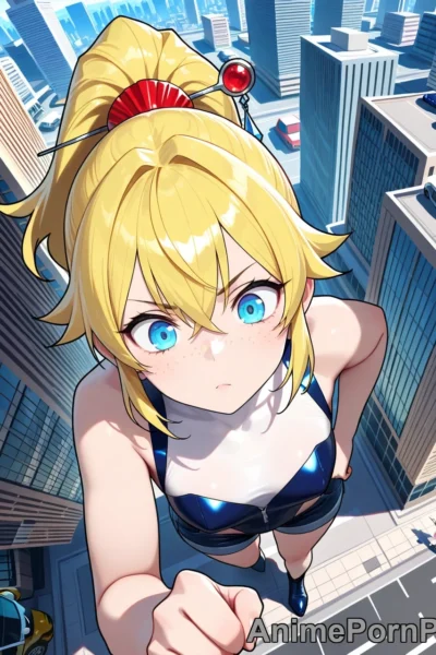 Towering Giantess with High Blonde Ponytail